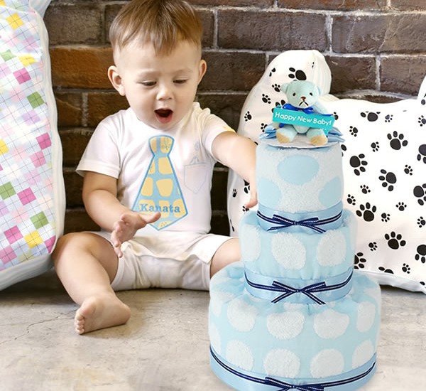 プリティパッチ＆パステルドットおむつケーキ