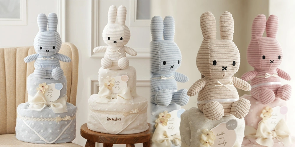 コーデュロイミッフィー プレシャスタオルおむつケーキ