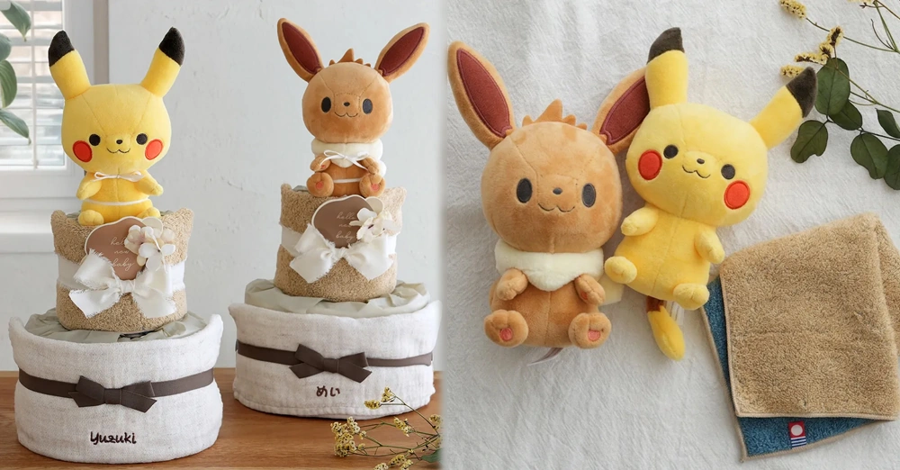 モンポケ ナチュラルタオル ぬいぐるみ付きおむつケーキ