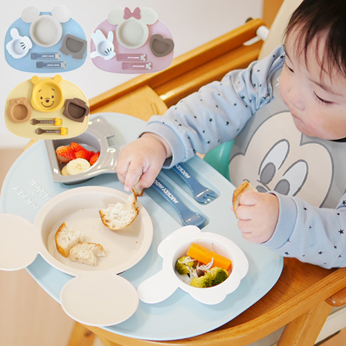 ディズニー ミッキー＆ミニー ランチキット 出産祝い ベビー食器】ミッキー・ミニー アイコンランチプレート