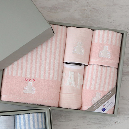 出産祝い 『GAP』ストライプベア ベビータオルギフト(オールアイテム 5Pセット)