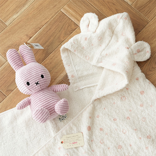 出産祝い おくるみ　Mule（ミュール）フード付きバスタオル＋コーデュロイミッフィーセット