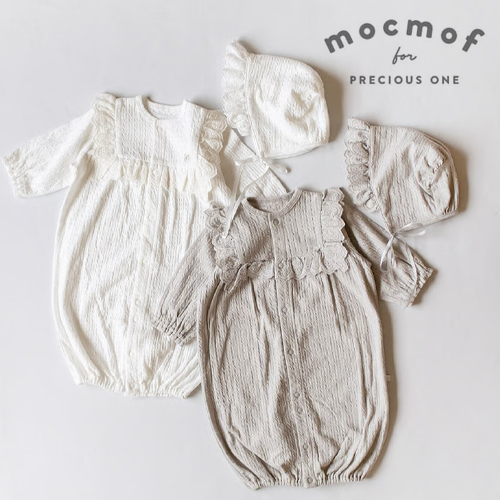 mocmof（モクモフ）レース2wayオール+ボンネットセット