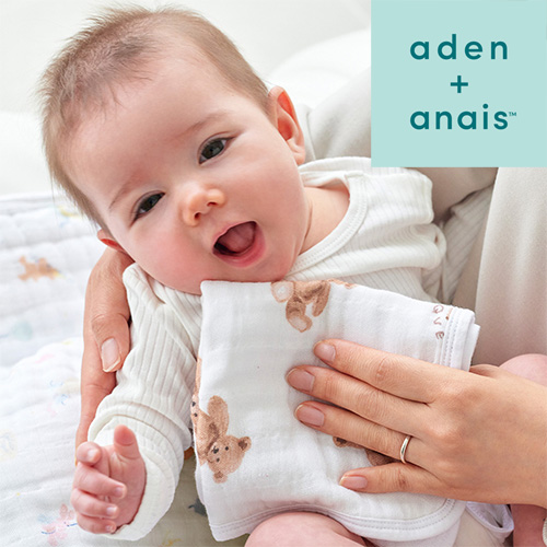 aden + anais　gelato pique ウォッシュクロス・ガーゼハンカチ2枚入り
