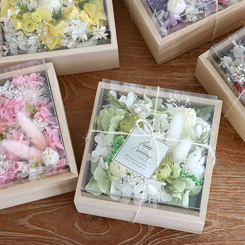 プリザーブドフラワー ナチュラルウッドボックス