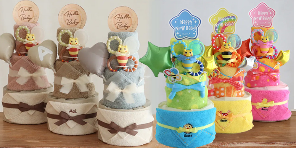 【おむつケーキ】Sassy poppin' partyおむつケーキ