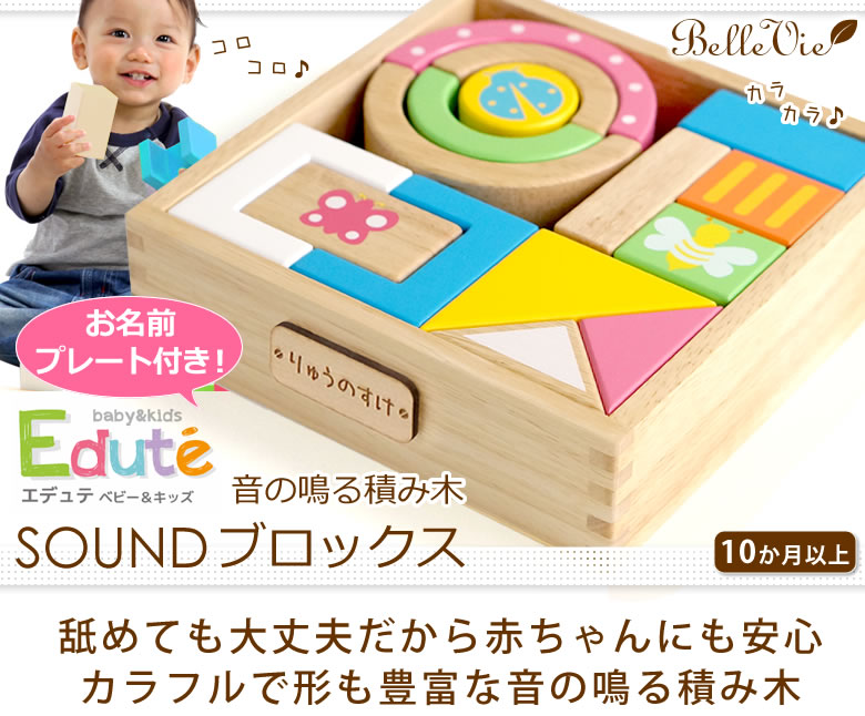 【おむつケーキにプラス】SOUNDブロックス(お名前プレート付き)