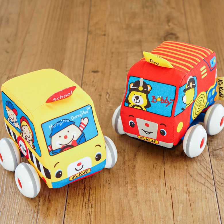 プルバックカー ファイヤートラック・スクールバス