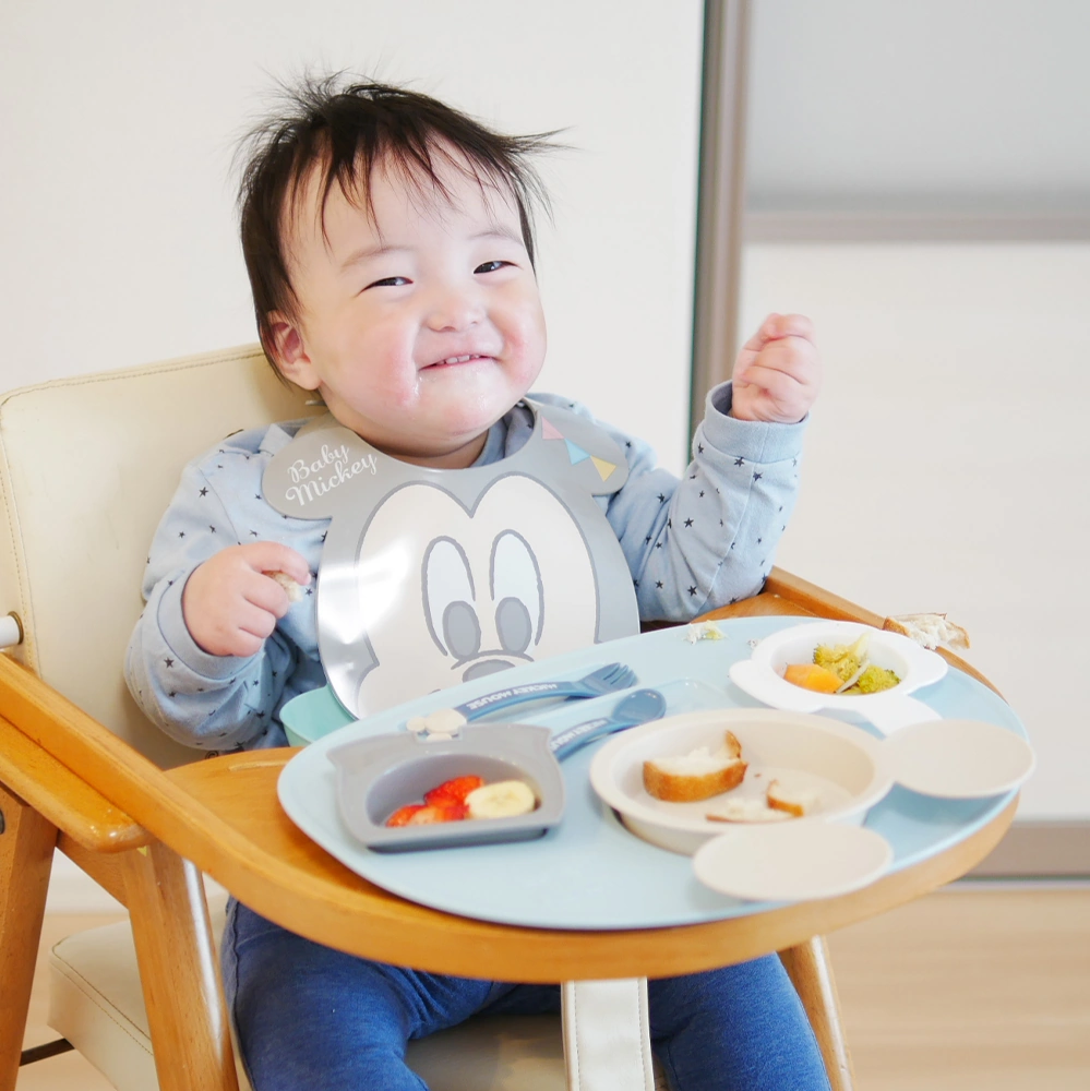 出産祝い ベビー食器】ミッキー・ミニー アイコンランチプレート+名前