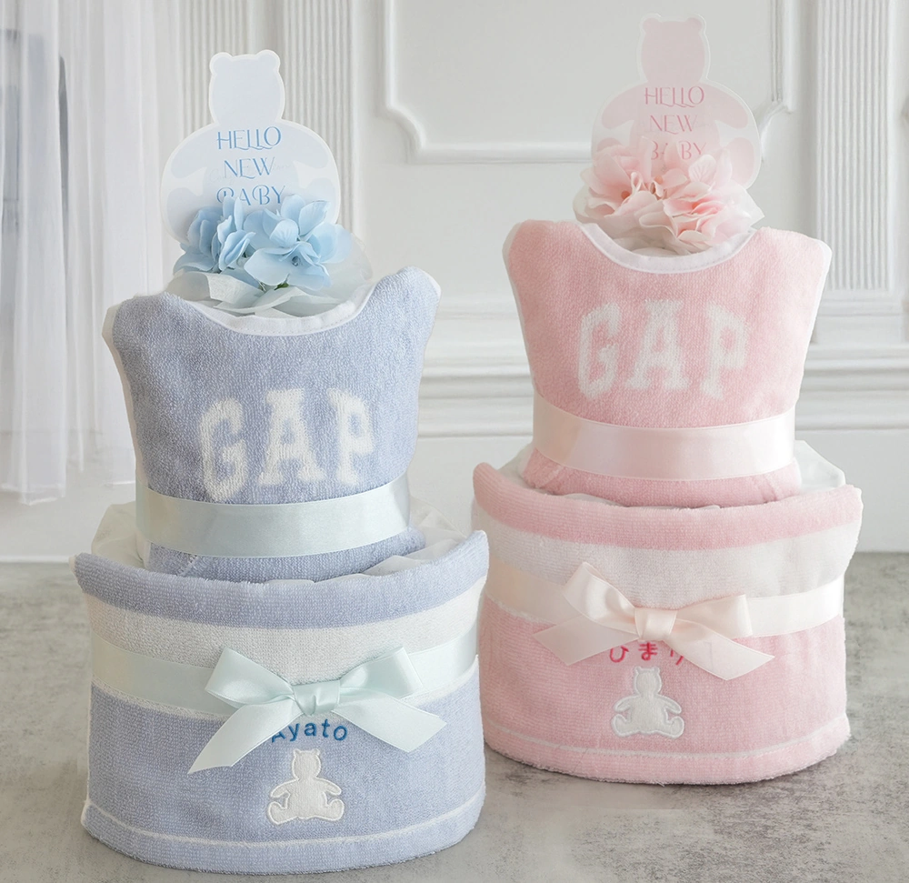 出産祝い おむつケーキ】GAPタオルおむつケーキ
