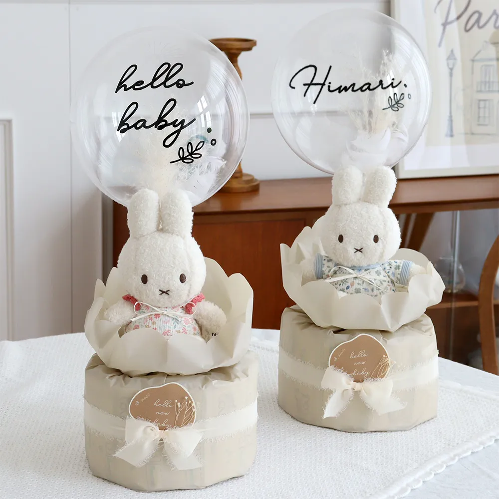 たまちゃん様　おむつケーキ　和風　オムツケーキ　出産祝い　お食い初め　バルーン 出産祝い】miffy x Little Dutch ナチュラルタオルおむつケーキ
