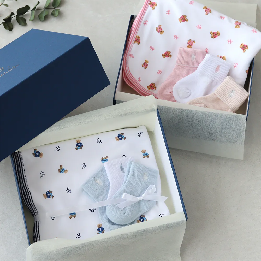 POLO RALPH LAUREN(ポロ ラルフローレン)ブランケット+ベビーソックス ギフトセット