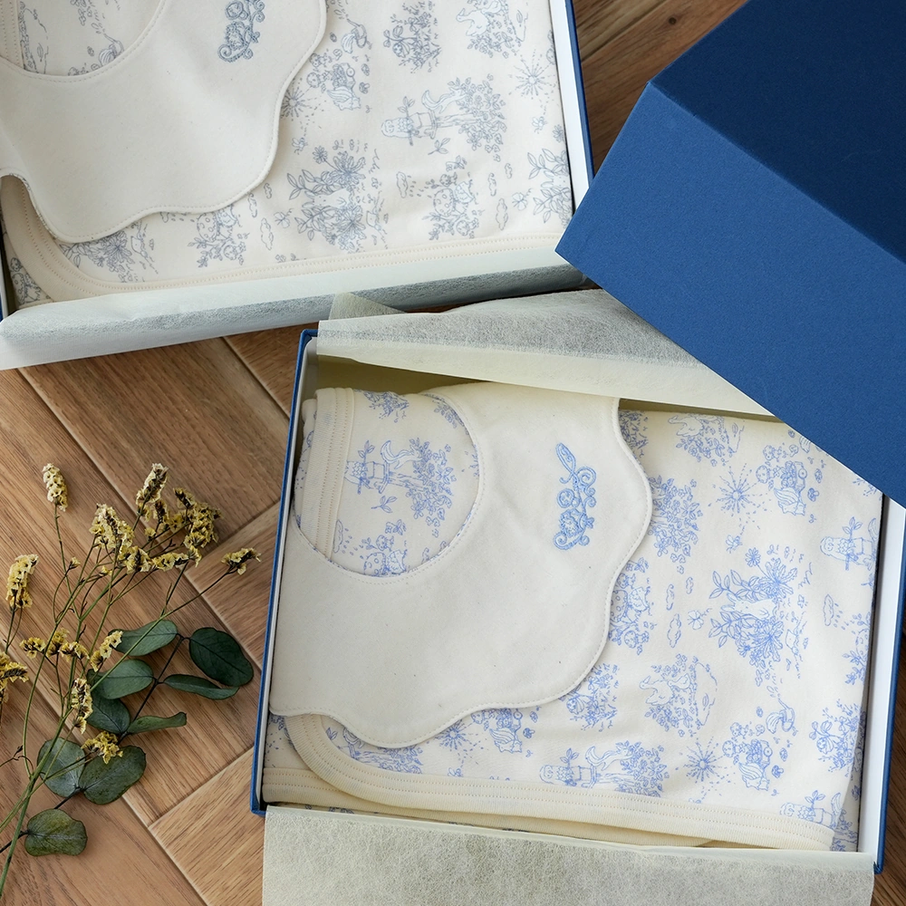 ブランケット+スタイ オーガニックコットン100％ フレンチガーデン ギフトセット