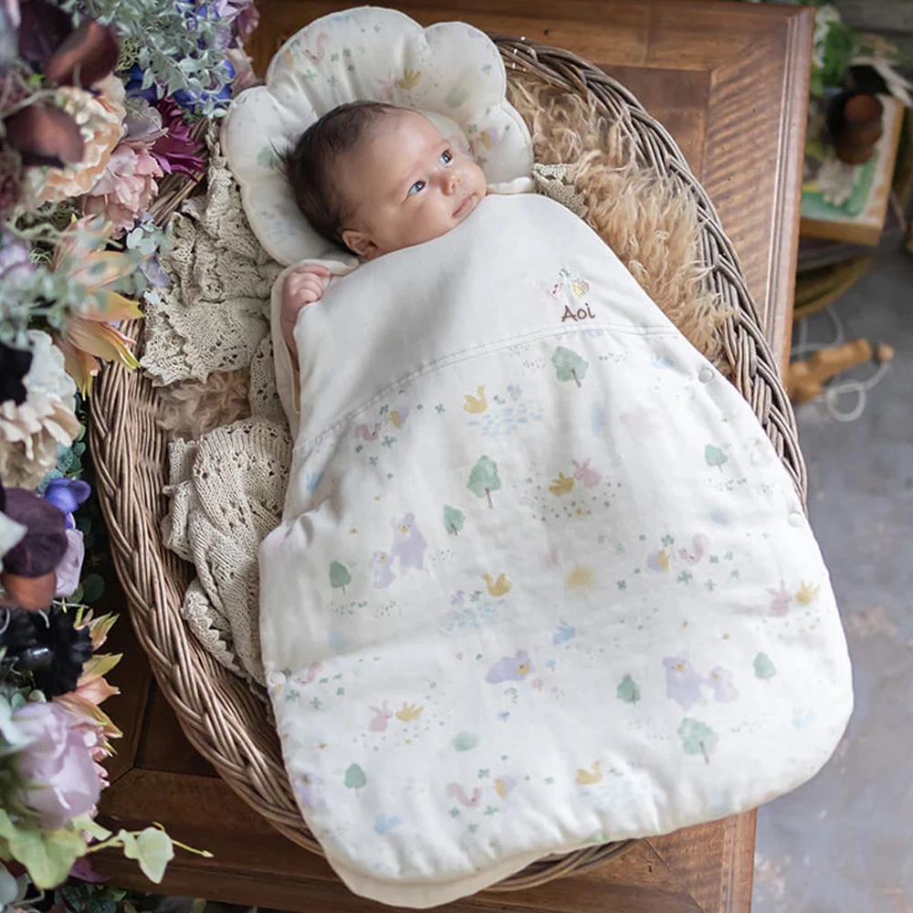 【出産祝い】スリーパー オーガニックコットン100％夢みる森・ミントの森