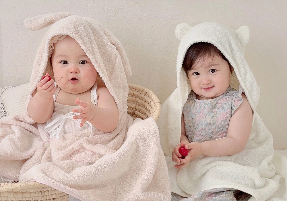 赤ちゃんを包む　やわらかタオル
