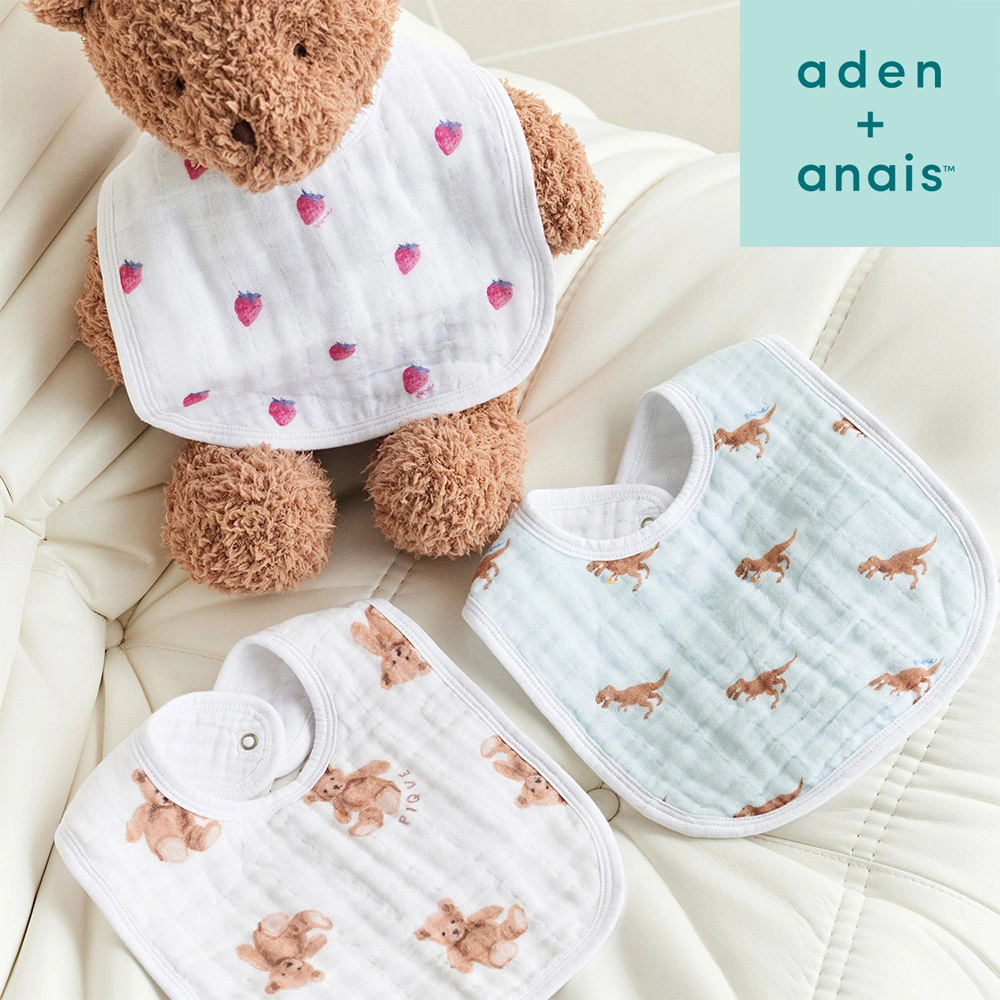 【出産祝い おくるみ】aden + anais gelato pique スナップビブ 2枚入り