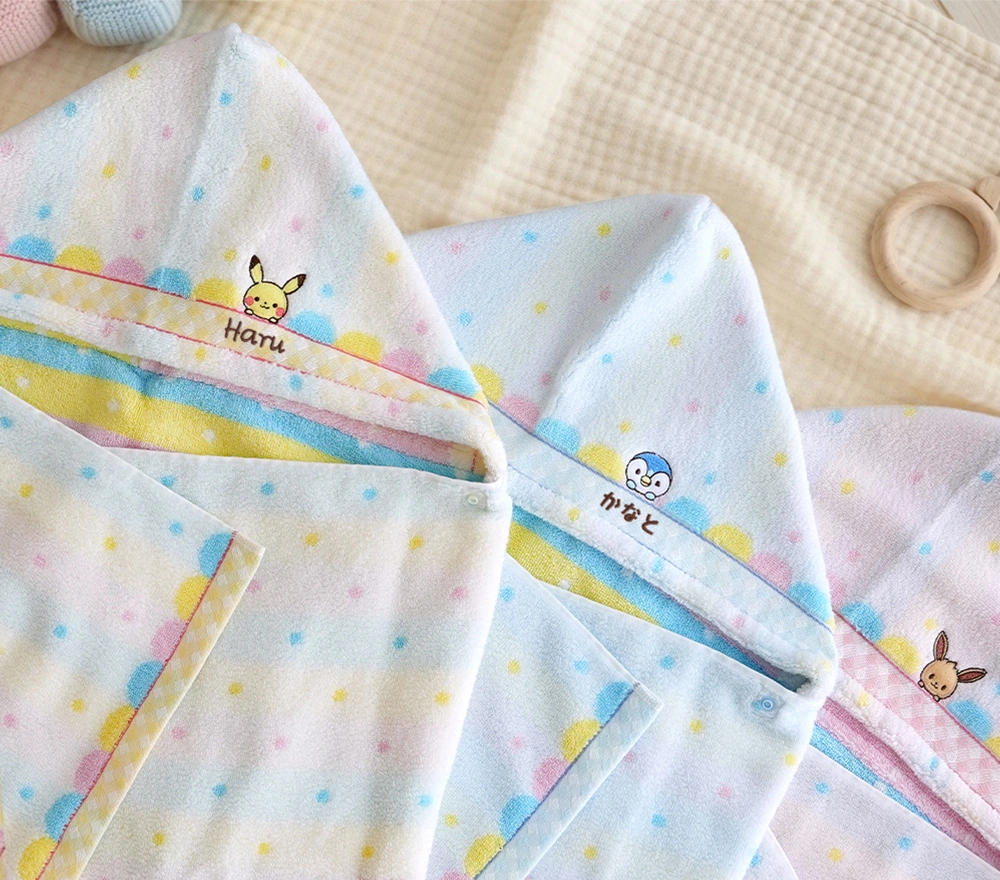 【出産祝い】モンポケ はじめまして フード付バスタオル