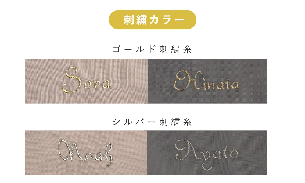 刺繍の書体デザイン見本