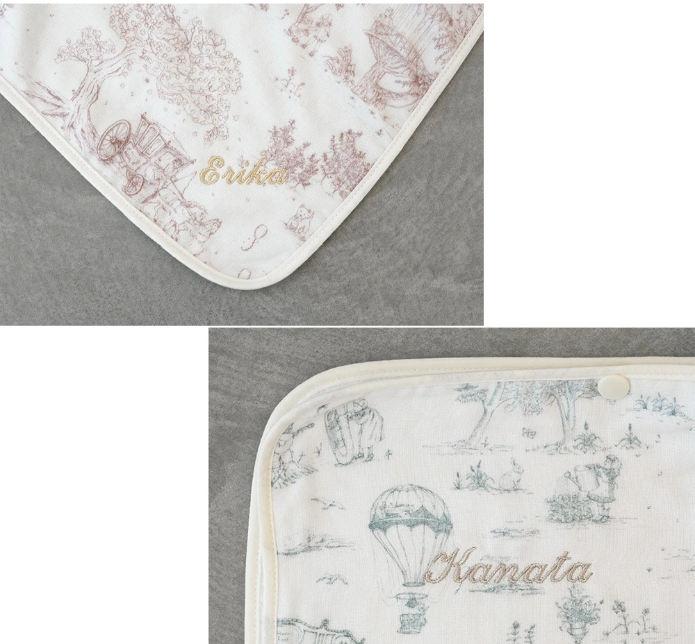 名入れ刺繍を入れて、特別な一枚に