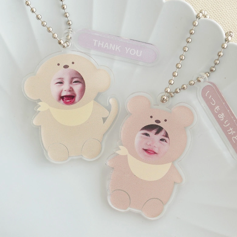 【名入れ】オリジナル着ぐるみキーホルダー写真入り【選べるデザイン・２個セット】