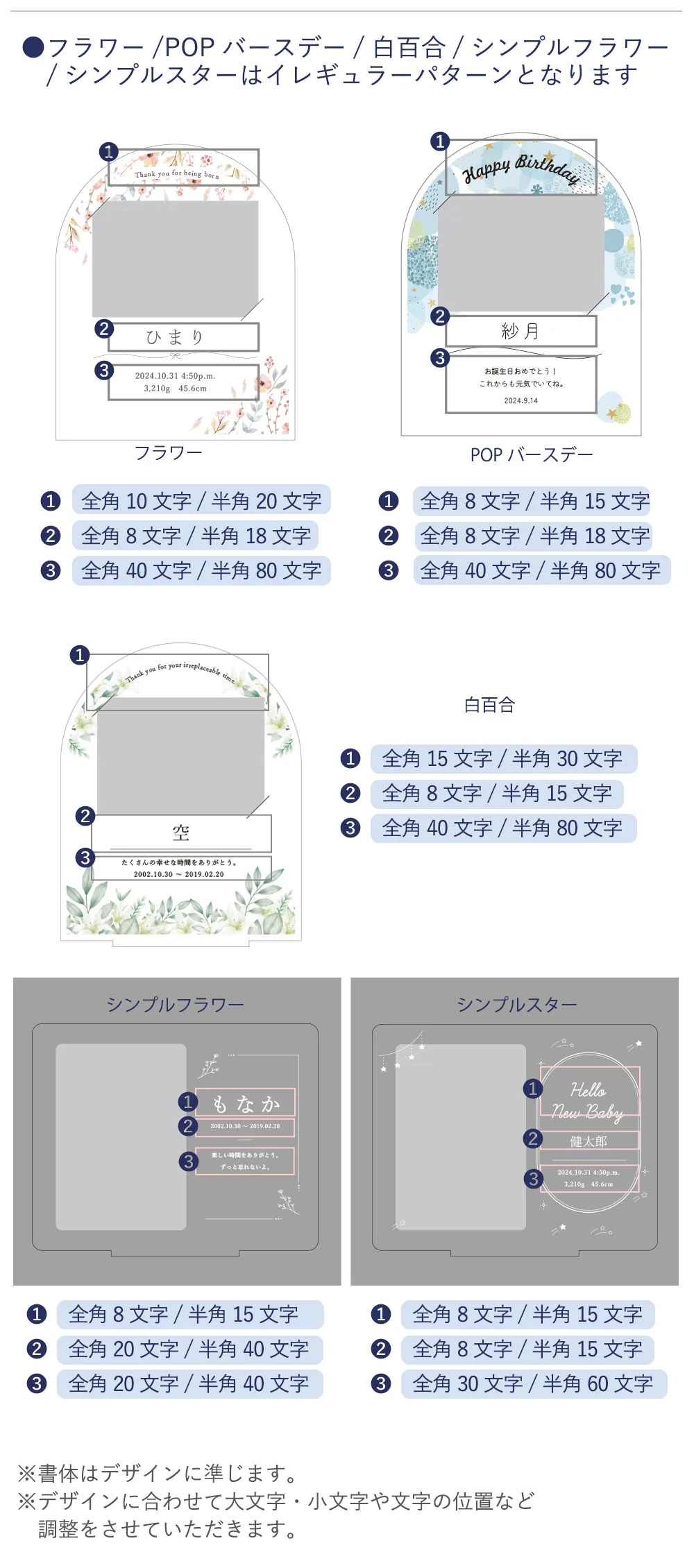 名入れ位置