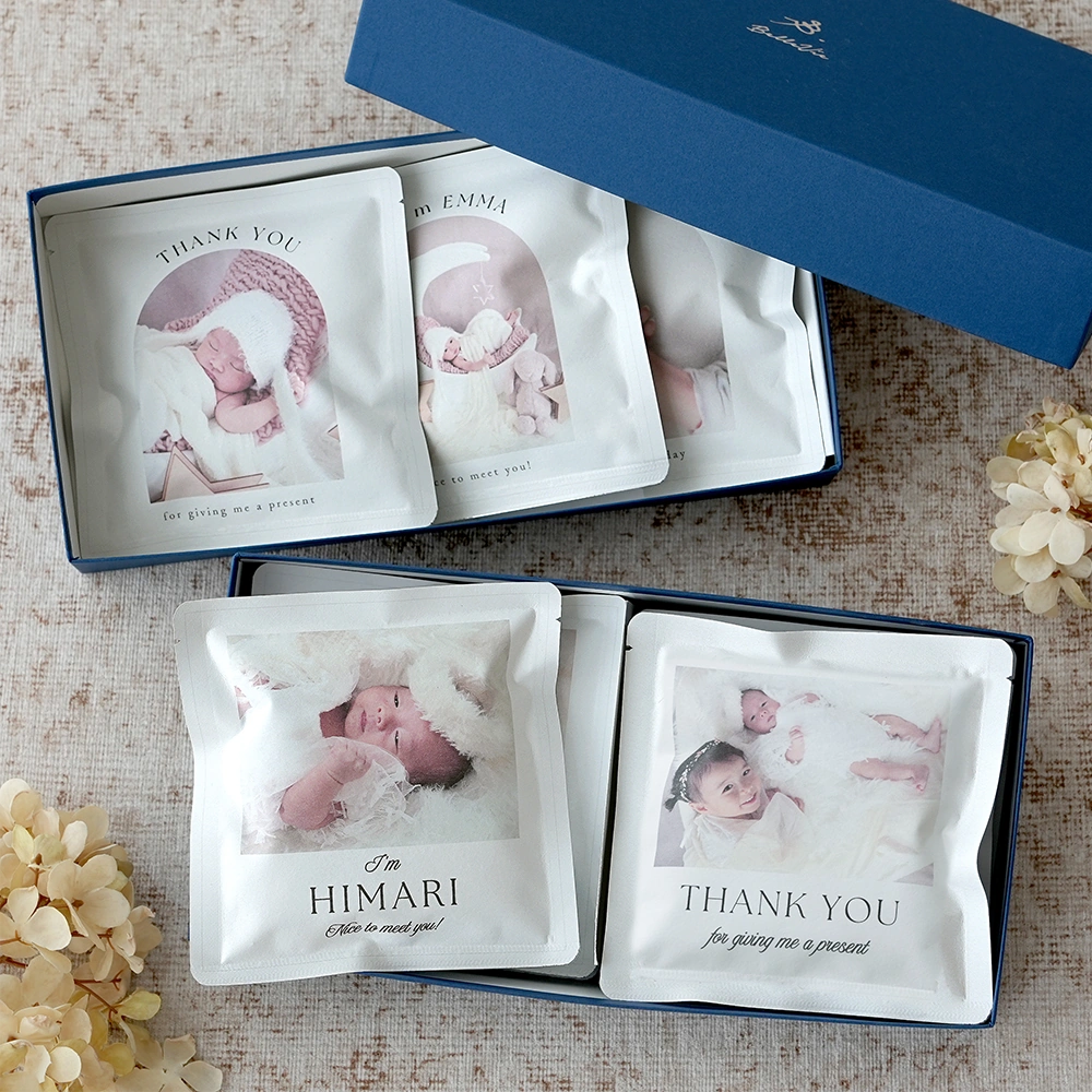 出産内祝い米　写真入り３個・６個セット