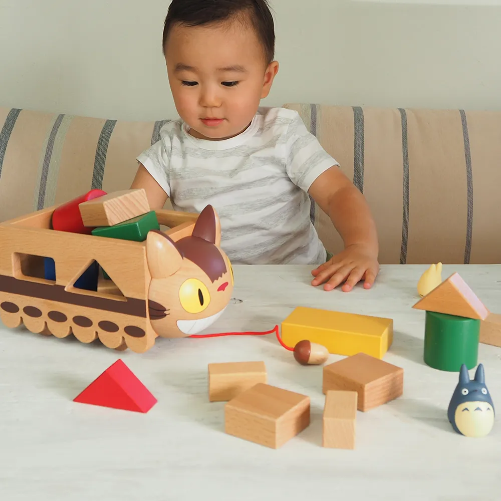 となりのトトロ ネコバスつみき(お名前プレート付き)
