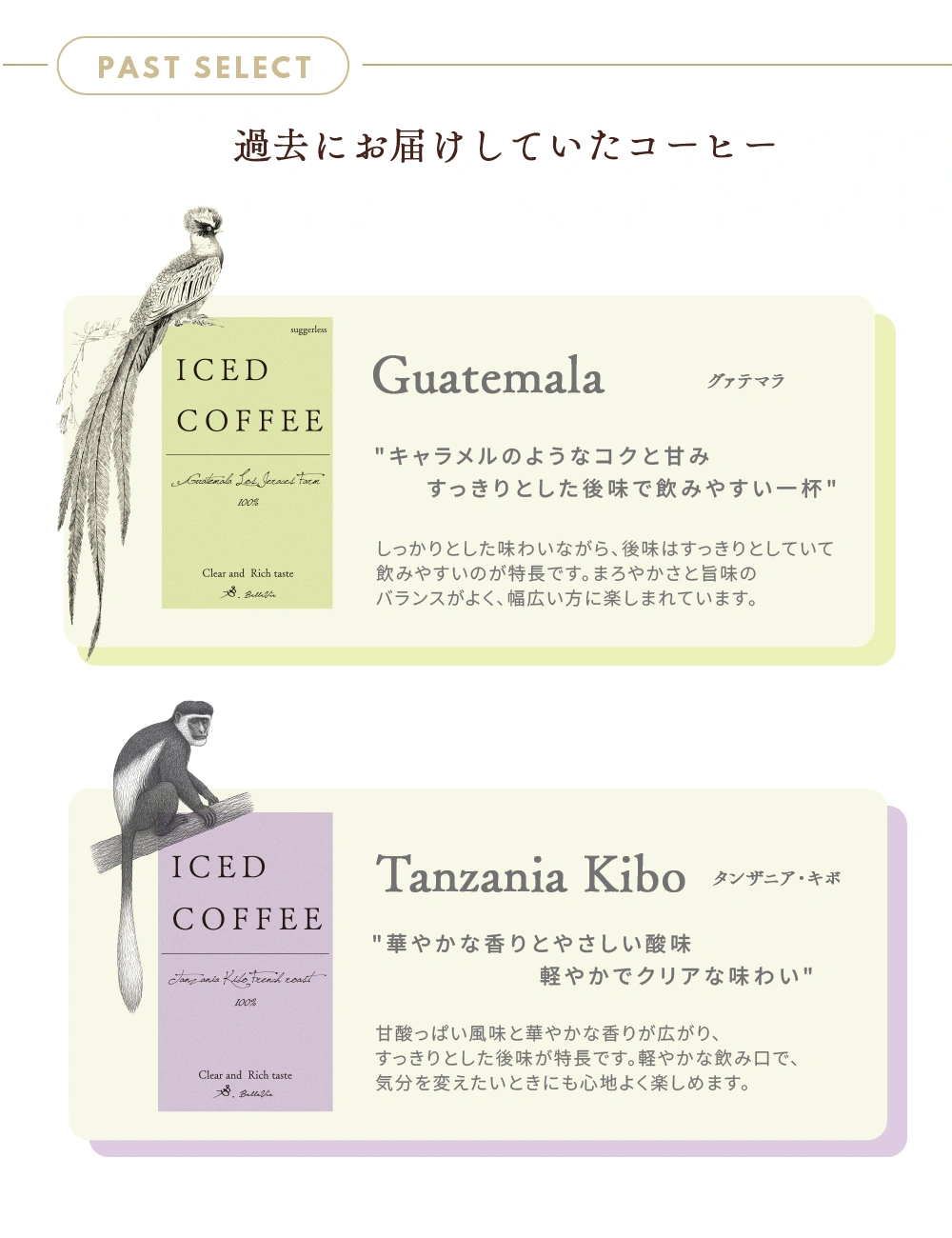 過去にお届けしていたコーヒー