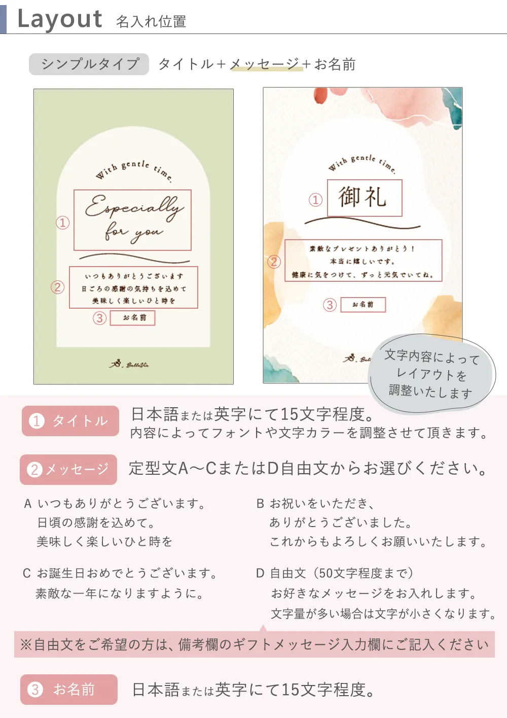 ベルビー アイスコーヒー2本ギフトセット(名前・写真入り) ラベルデザインレイアウト