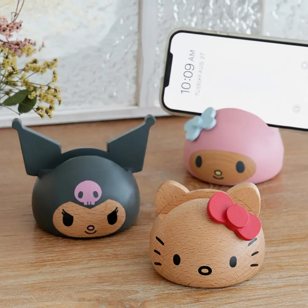 サンリオ 木製スマホスタンド ハローキティ マイメロディ クロミ