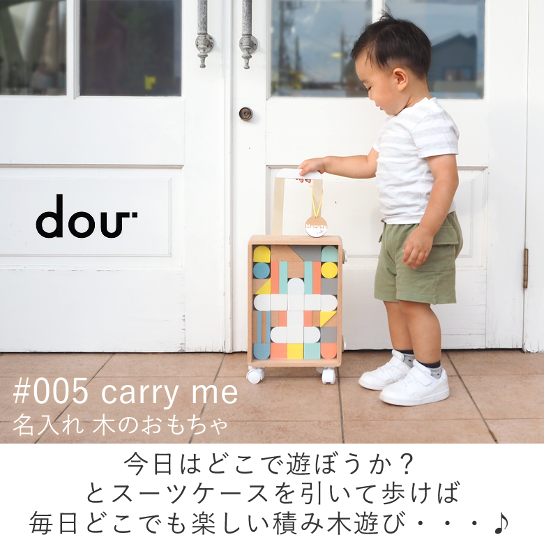 【知育玩具 出産祝い】#005 carry me 積み木 名前入りネームプレート付き(dou)