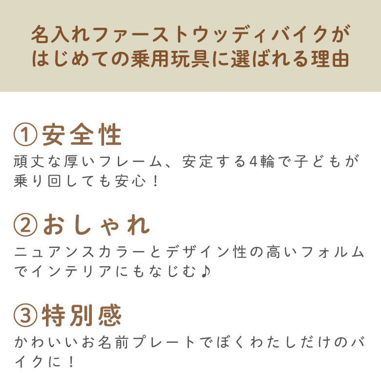 【知育玩具 木のおもちゃ １歳誕生日】名入れファーストウッディバイク