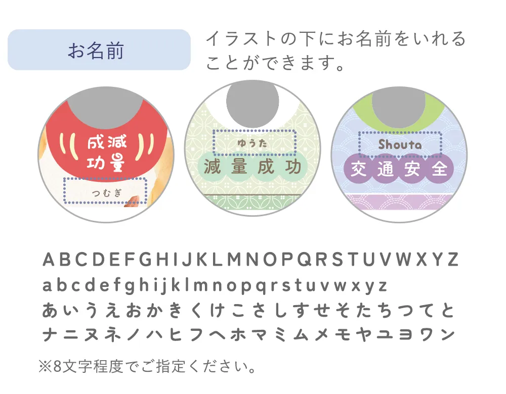 うちの子お守りアクリルキーホルダー レイアウト お名前