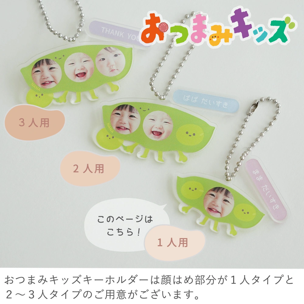 おつまみキッズ＆ペット 顔はめキーホルダー