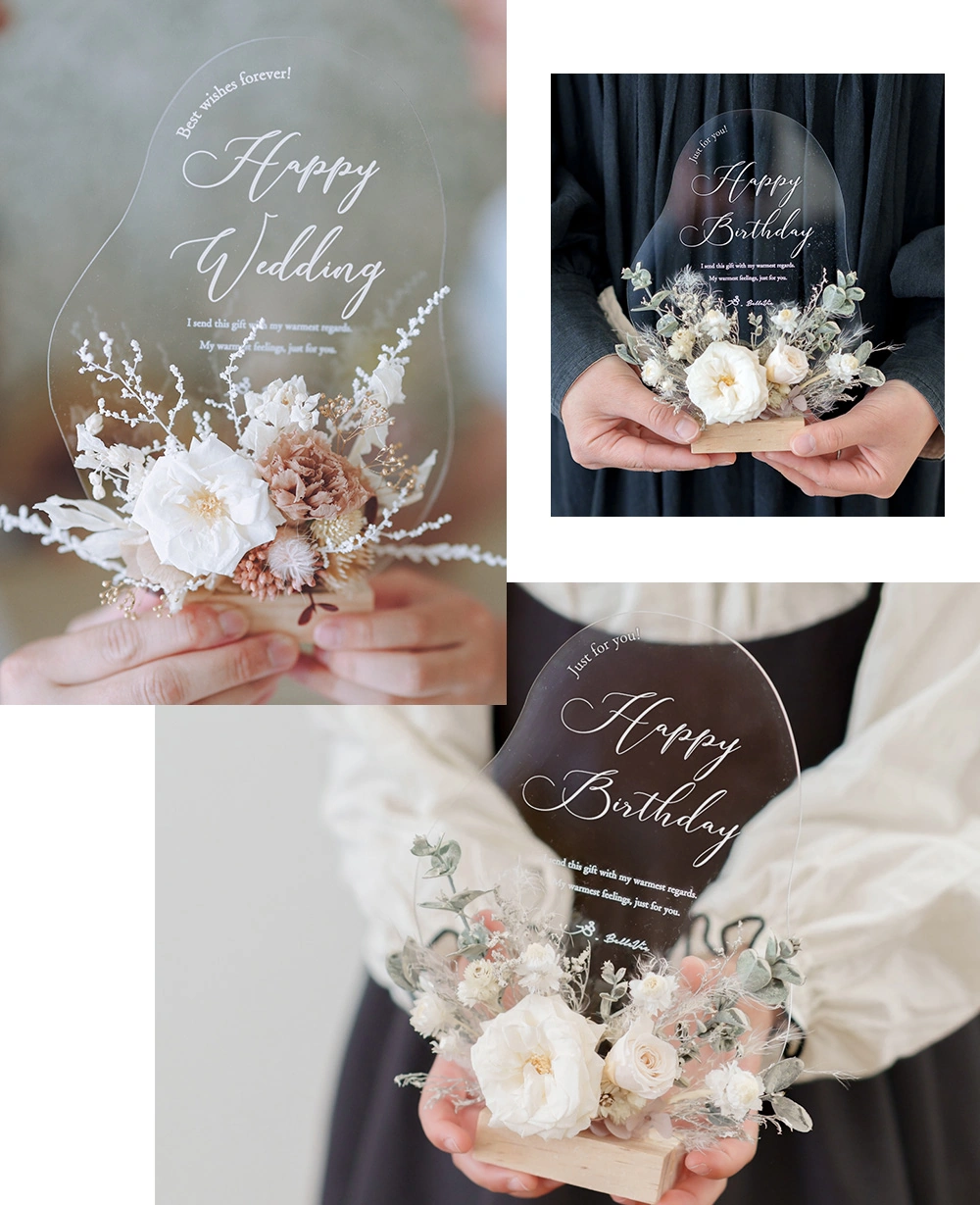 プリザーブドフラワーメッセージアクリルボード		
