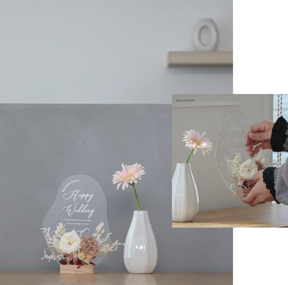 プリザーブドフラワーメッセージアクリルボード		
