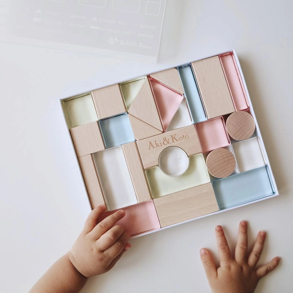 Lumiere Cubes アクリル＆木の積み木 26ピース(日本製)